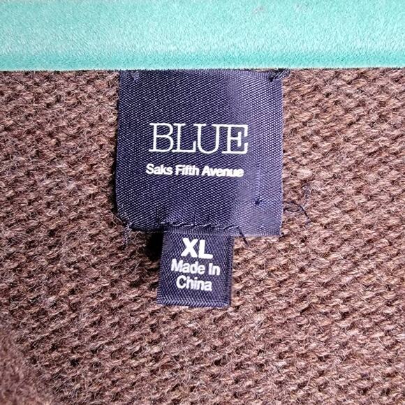 Saks Fifth Avenue Blue Shawl Collar Sweater sz XL - Picture 5 of 7